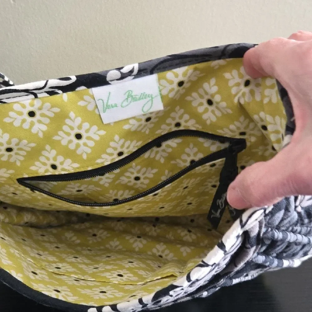 Floral Quilted Crossbody Bag - Black, Yellow, White